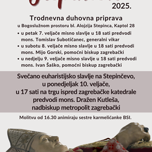 Prvi dan trodnevnice uoči Stepinčeva